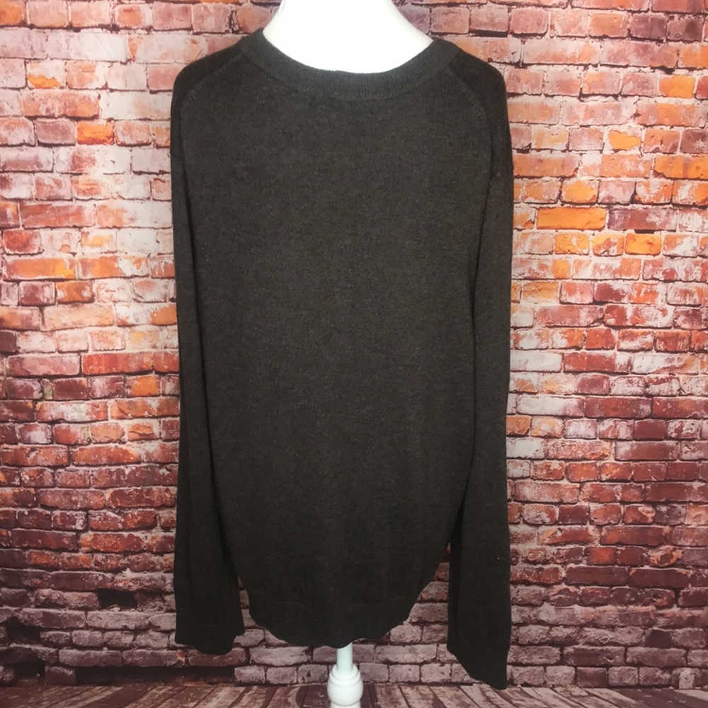 Vintage Structure Brown Wool Blend V-neck Sweater - Picture 5 of 7
